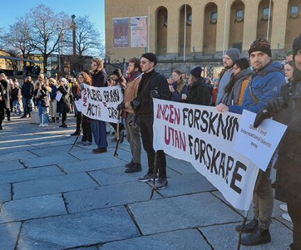 Manifestation på Götaplatsen i Göteborg