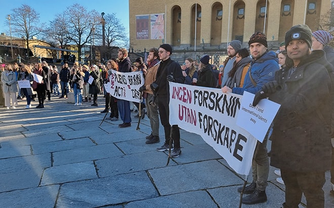 Manifestation på Götaplatsen i Göteborg