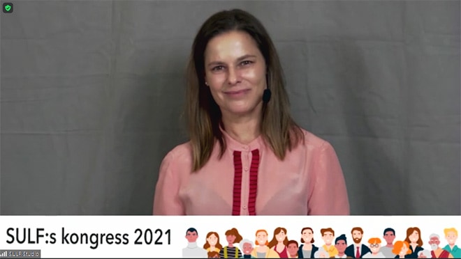 Sanna Wolk på SULF:s kongress 2021.
